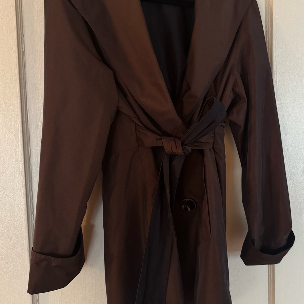 Elegant Brown to Black Reversible Women's Raincoat